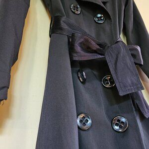 Vertigo Paris Black Long Trench Coat Jacket Size S